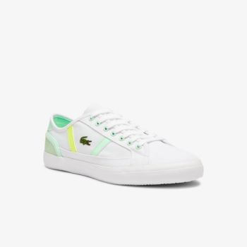 Lacoste Sideline Canvas Sneakers - Tenisky Pánské Bílé / Světle Zelene | CZ-m85vBs